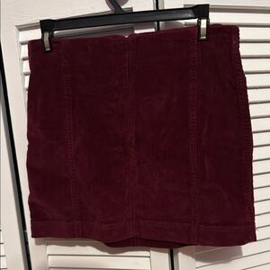Maroon mini corduroy skirt
